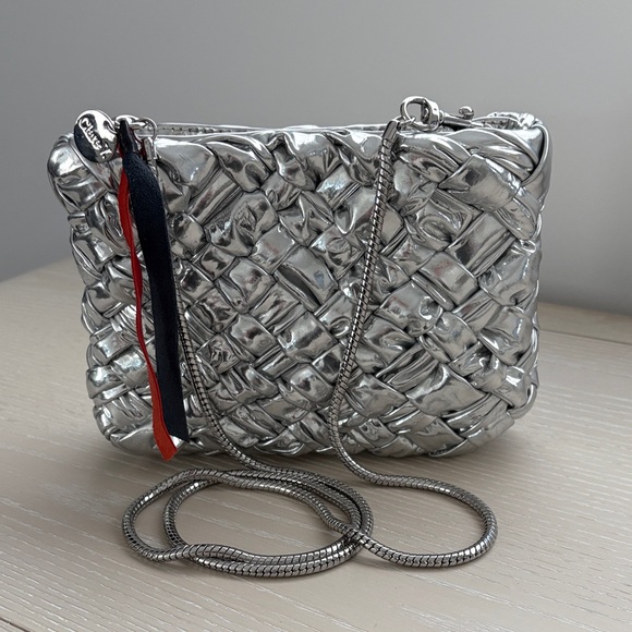 Clare V Handbags - Clare V Silver Woven Crossbody Bag